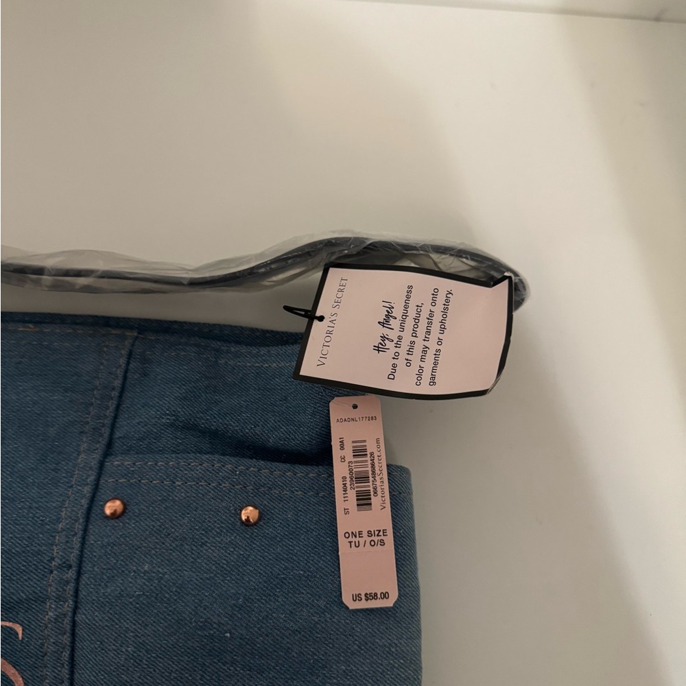 Victoria's Secret Light Blue Denim Tote - Picture 7 of 7